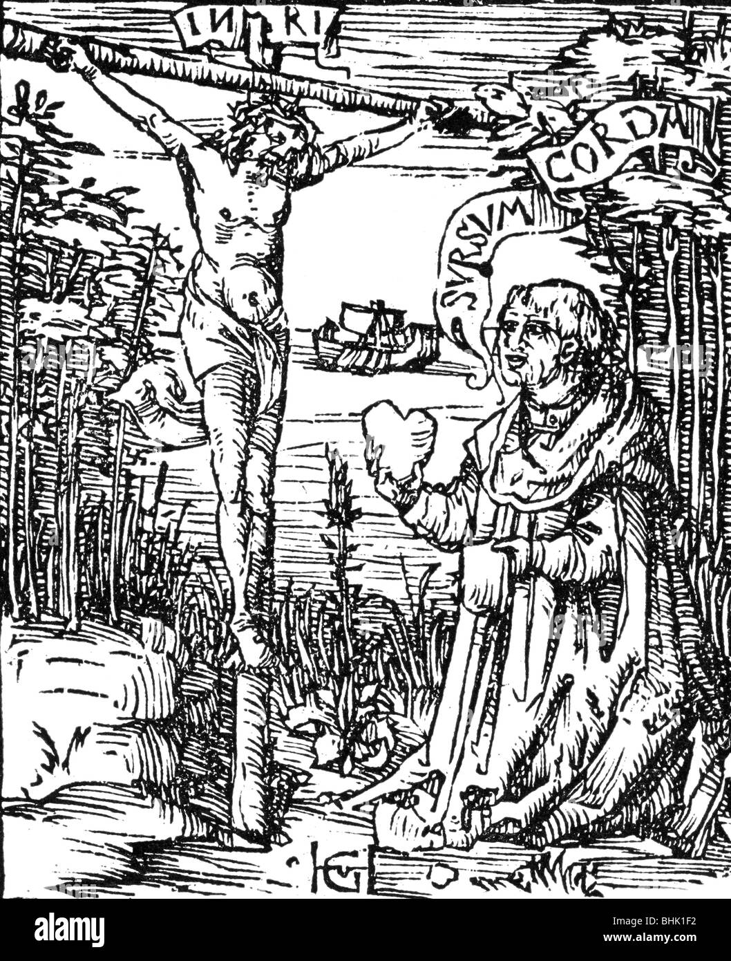 Geiler von Kaisersberg, Johann, 16.3.1445 - 10.3.1510, German clergyman, works, 'Fragmenta passionis', woodcut, Strassbourg, 1508,  , Stock Photo
