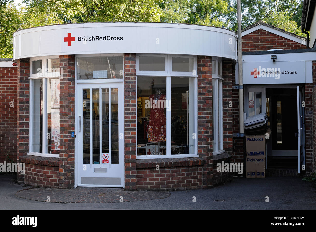 British Red Cross Charity Shop, Wantage, Oxfordshire, United Kingdom. Stock Photo