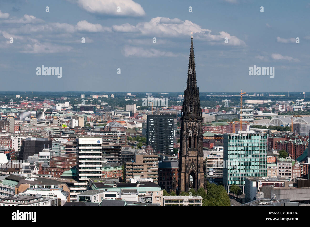 view from tower of St. Michaelis church, Hamburg, Germany Stock Photo ...