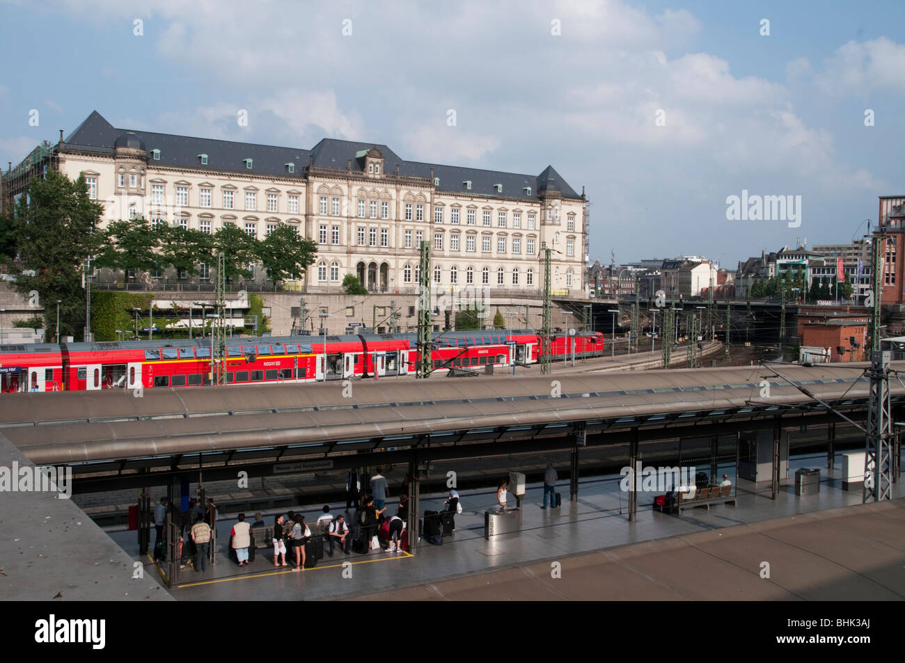 Museum fuer Kunst und Gewerbe, railway platforms, Hamburg, Germany Stock Photo