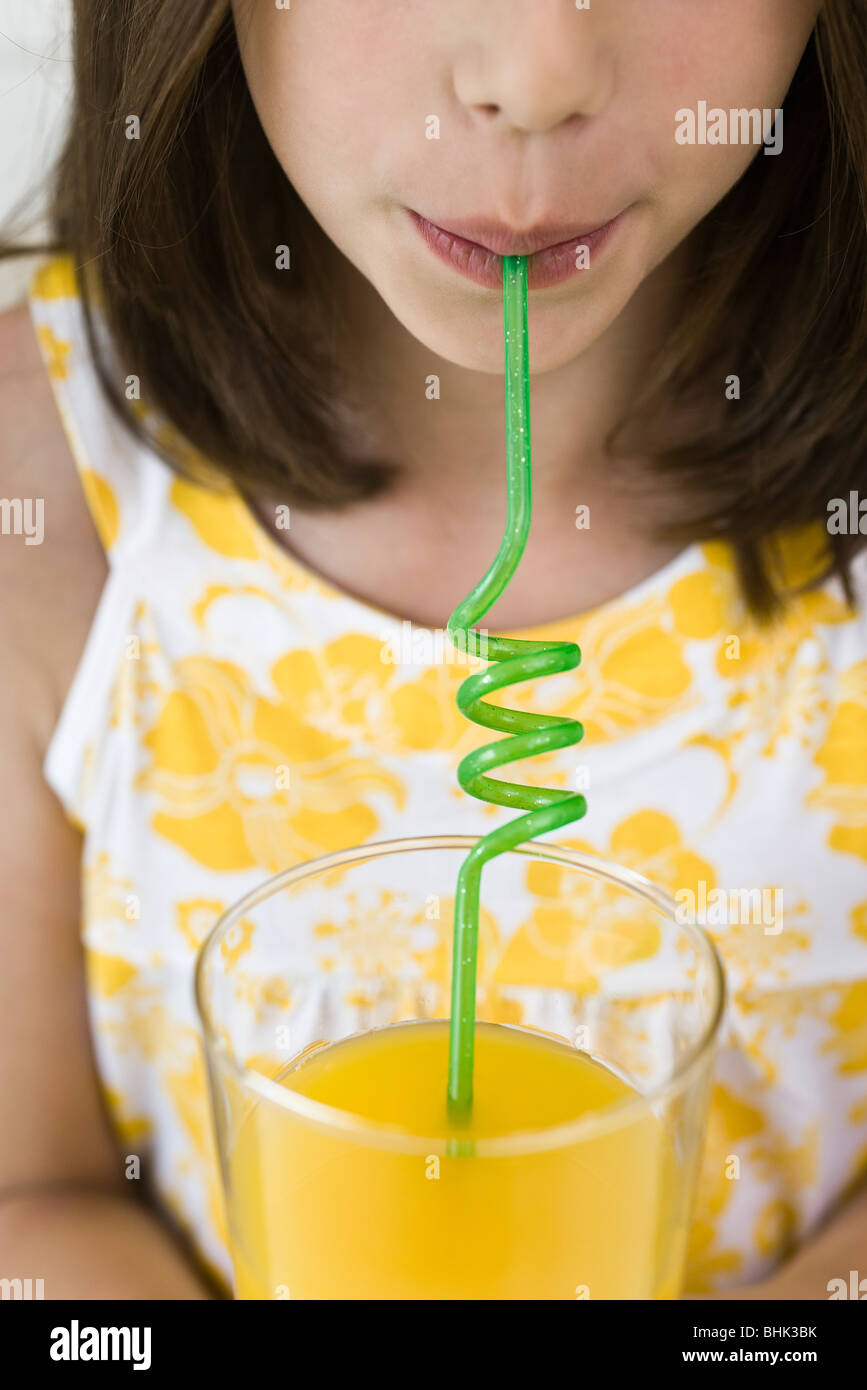 Child Drinking Straw Fruit High Resolution Stock Photography and Images