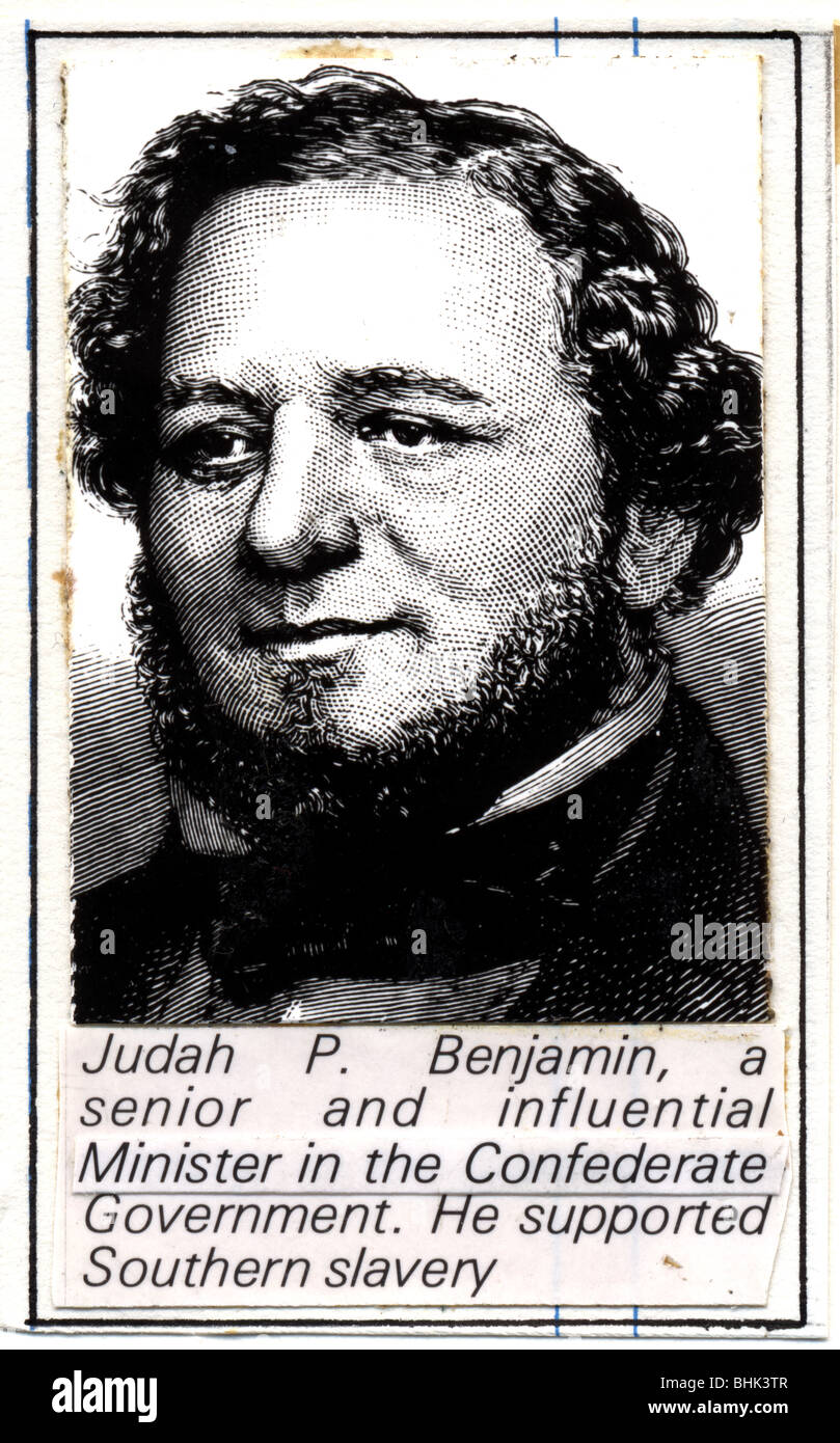 Judah P Benjamin (1811-1884). Artist: Unknown Stock Photo