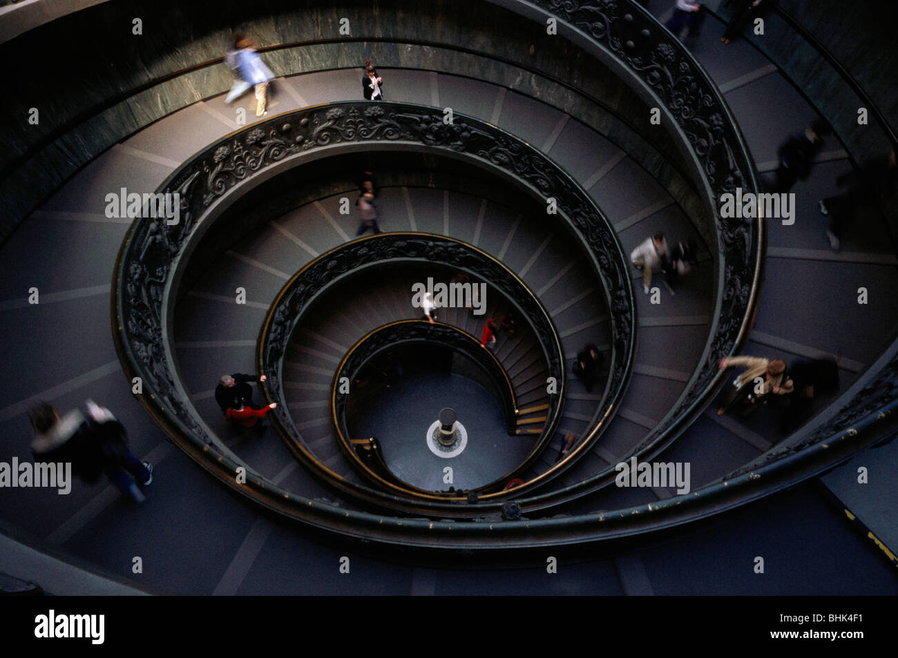 Rome. Italy. The spiral ramp designed by Giuseppe Momo (1932) in the Vatican Museum. Stock Photo