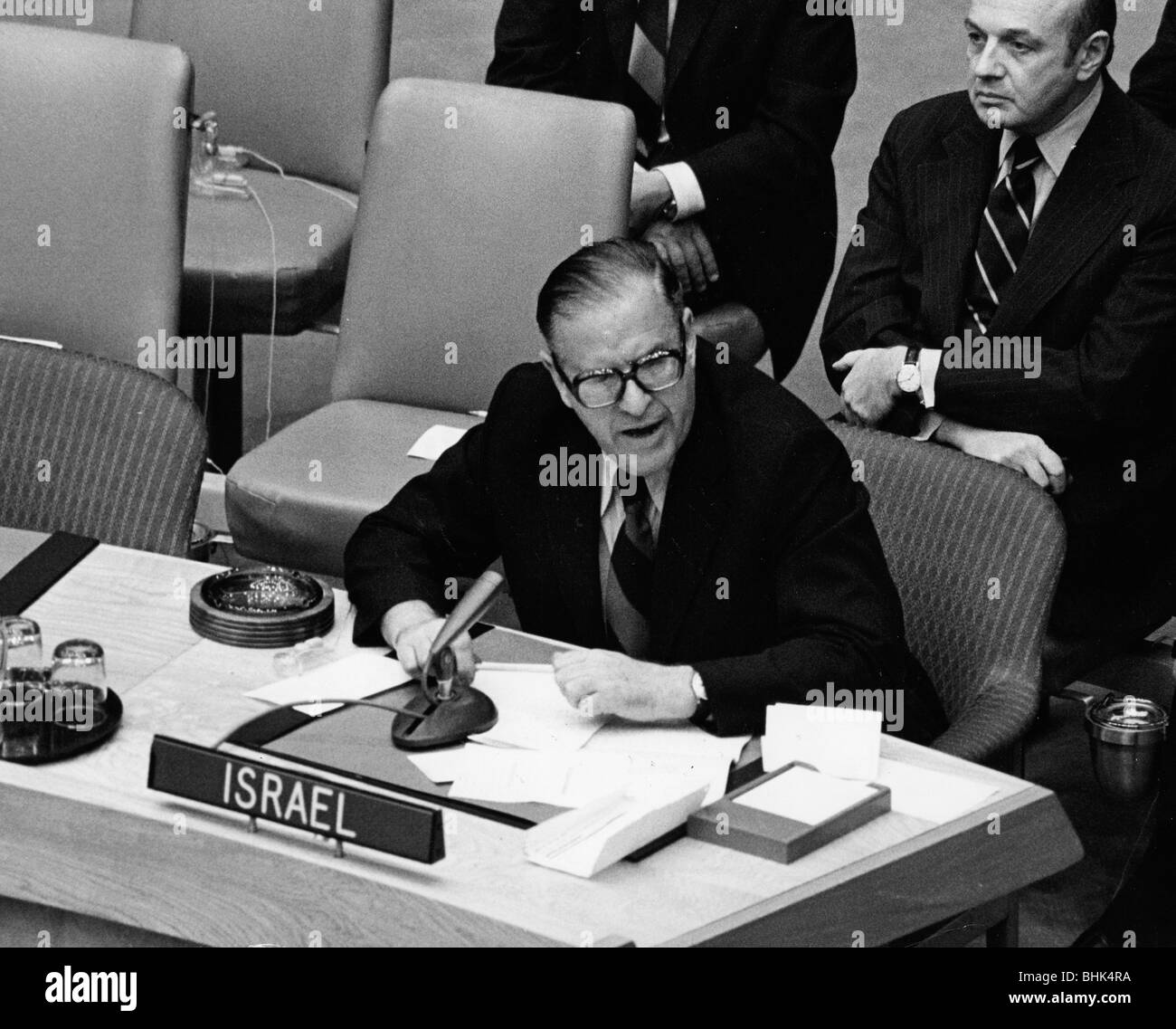 Abba Eban (1915-2002), Israeli Foreign Minister, 1973. Artist: Unknown Stock Photo