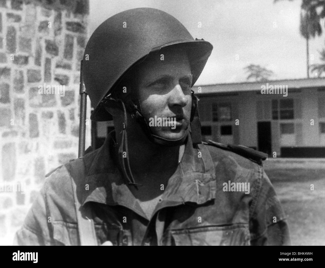 geography / travel, Congo, events, Simba uprising 1964 - 1965, mercenaries, Wilfried Schindler from Germany, 1964, military, Congo Crisis, civil war, Africa, Democratic Republic of Congo, 20th century, historic, historical, steel helmet, 1960s, people, Stock Photo