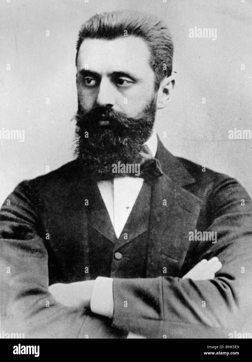 Theodor Herzl (1860-1904), Writer and statesman. Artist: Unknown Stock Photo