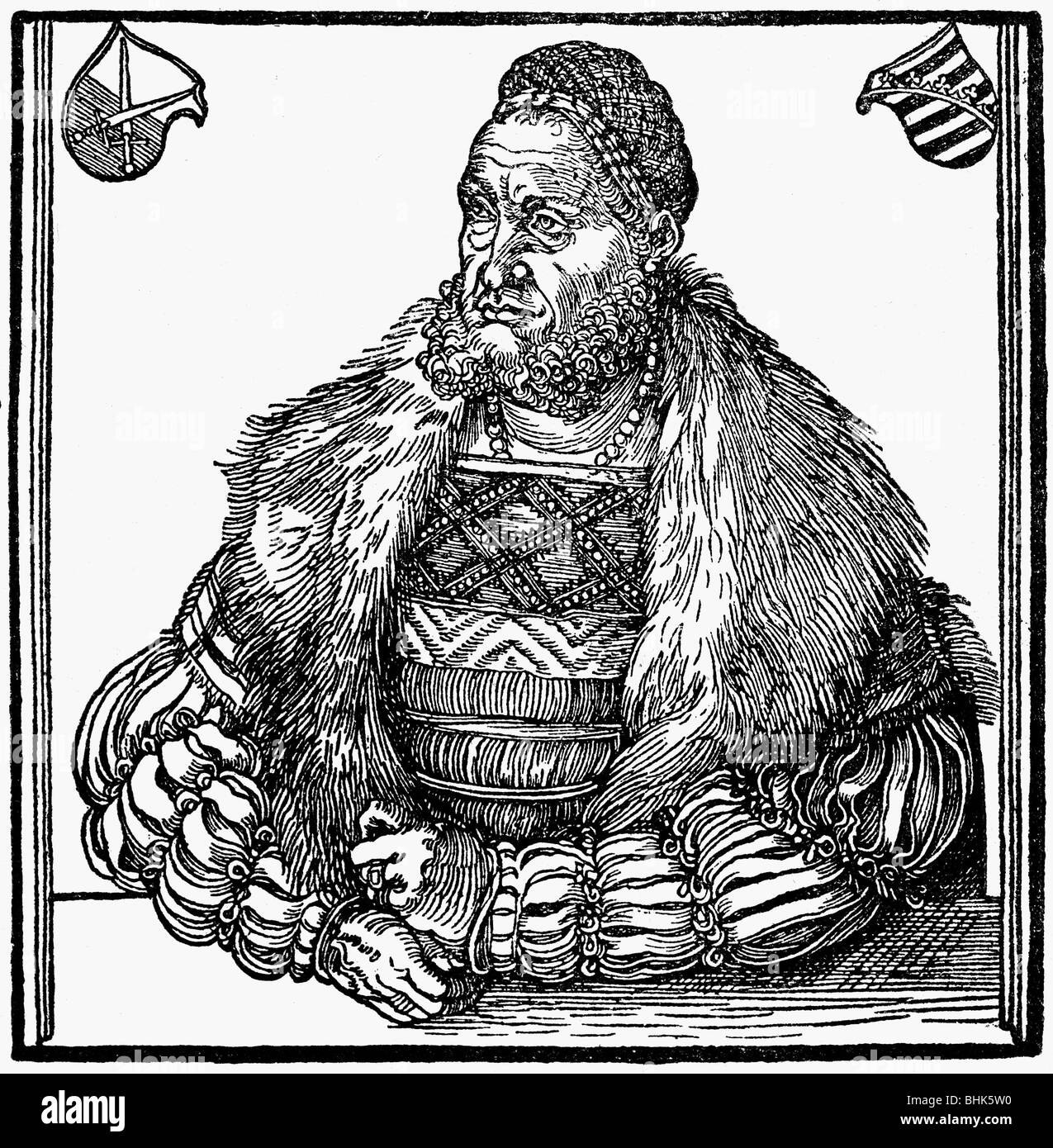 Frederick III 'the Wise', 17.1.1486 - 5.5.1525, Elector of Saxony 26.8.1486 - 5.5.1525, half length, woodcut by Lucas Cranach the Elder, 1510, , Stock Photo
