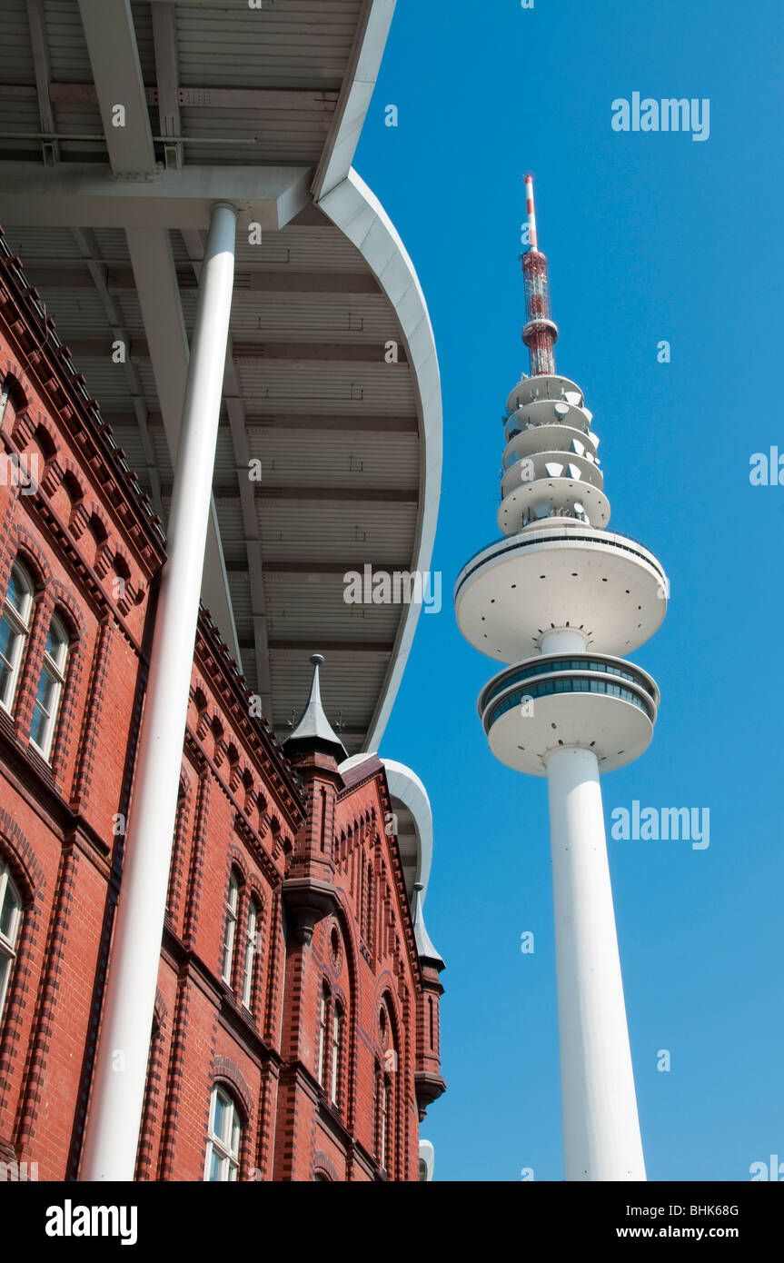 Messehallen und Fernsehturm, Hamburg, Deutschland | fair hall and tv tower, Hamburg, Germany Stock Photo