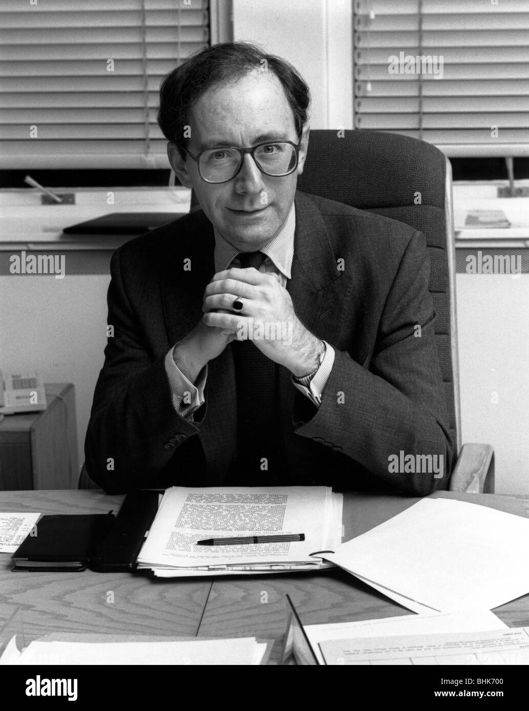 Malcolm Rifkind (1946- ), British Foreign Secretary, 1991. Artist: Sidney Harris Stock Photo