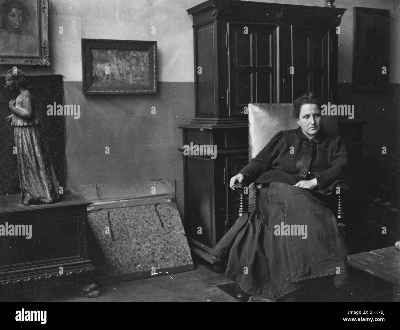 Gertrude Stein (1874-1946), American writer. Artist: Unknown Stock Photo