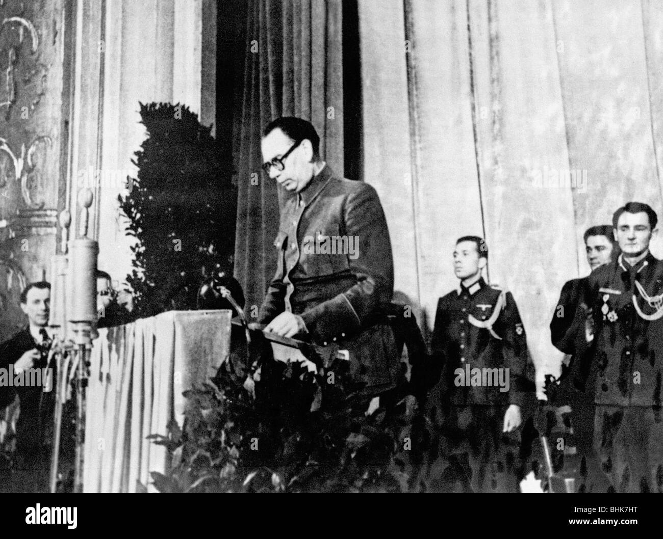 Vlasov, Andrei Andreyevich, 1.9.1900 - 2.8.1946, Russian general, during 'Prague Manifesto' of the 'Committee for the Liberation of the Peoples of Russia', Prague, 14.11.1944, , Stock Photo