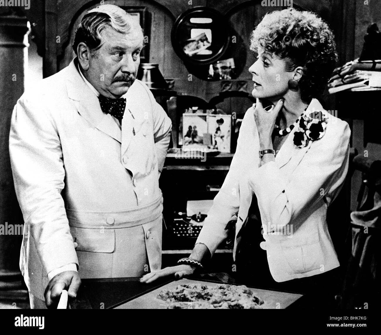Peter Ustinov (1921- ), British actor, and Maggie Smith (1934- ), British actress, 1982. Artist: Unknown Stock Photo
