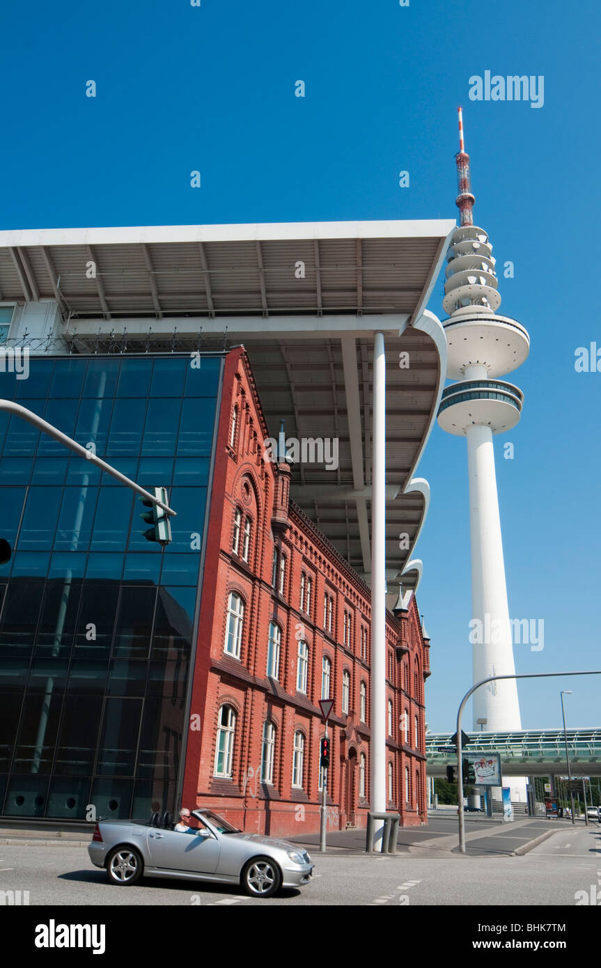 Messehallen und Fernsehturm, Hamburg, Deutschland | fair hall and tv tower, Hamburg, Germany Stock Photo