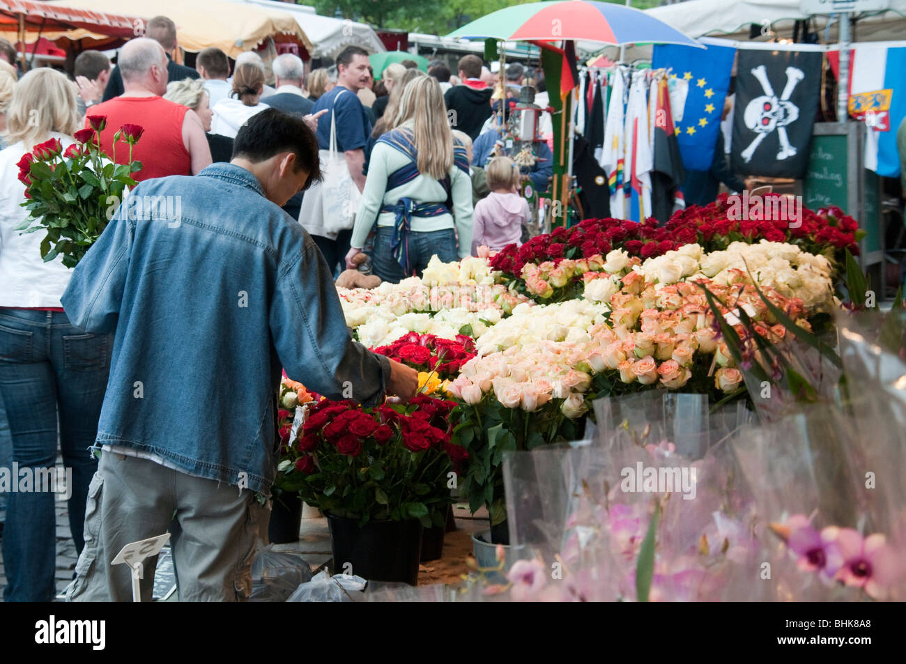 Blumenstand Fischmarkt Hamburg Deutschland Fischmarkt Sunday