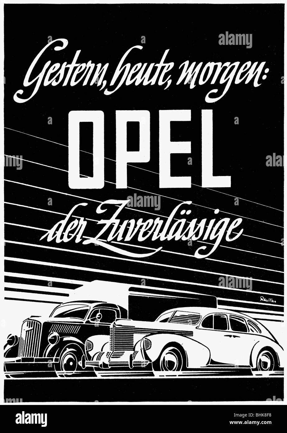 advertising, cars, Opel, advert, 'Atlantis', March 1942, , Stock Photo
