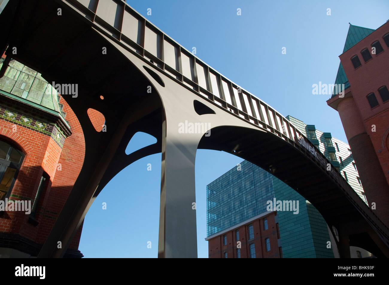 Stilwerk and bridge, Altona, port, Hamburg, Germany Stock Photo