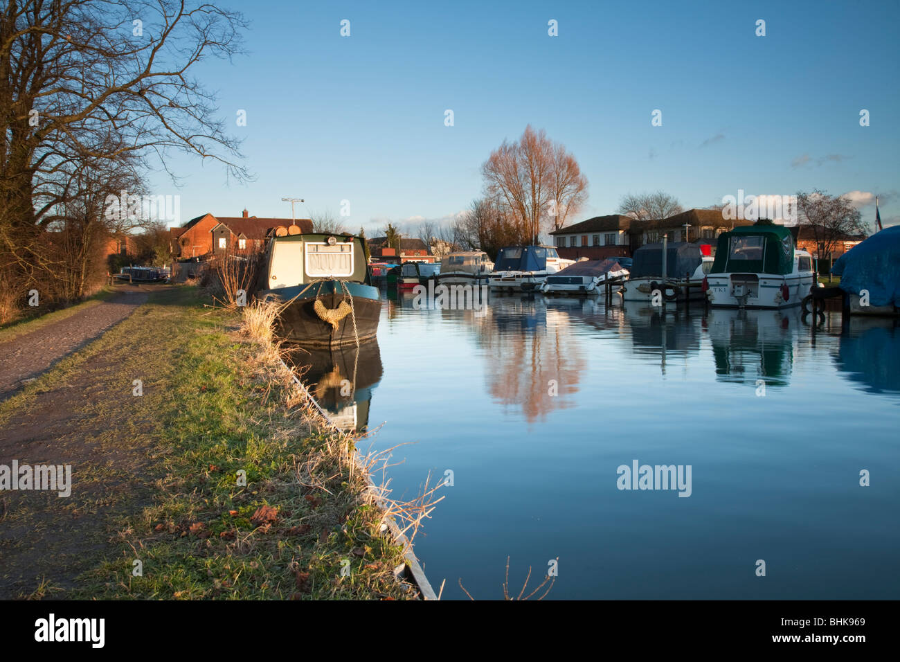 River Kennet and Kennet and Avon Canal in Newbury, Berkshire, Uk Stock Photo