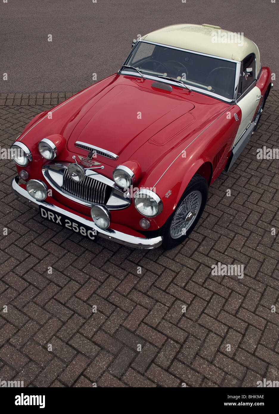 1965 Works Austin Healey 3000 MKII driven by BMC works drivers the Morley Brothers. Stock Photo