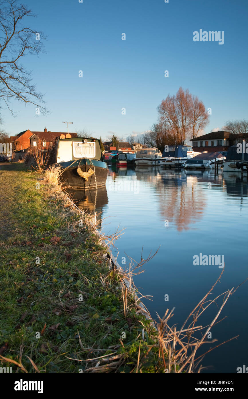 River Kennet and Kennet and Avon Canal in Newbury, Berkshire, Uk Stock Photo