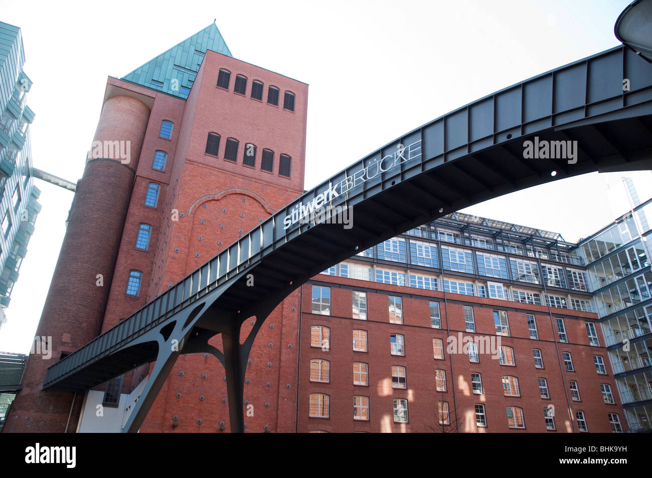 Stilwerk and bridge, Altona, port, Hamburg, Germany Stock Photo