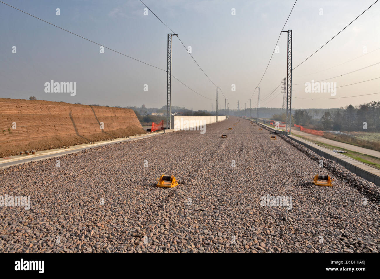 Roadbed Ballast, Construction Site of High Speed Railway from Milan to