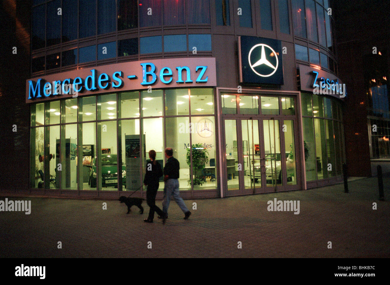 Display window of DaimlerChrysler dealership, Warsaw, Poland Stock
