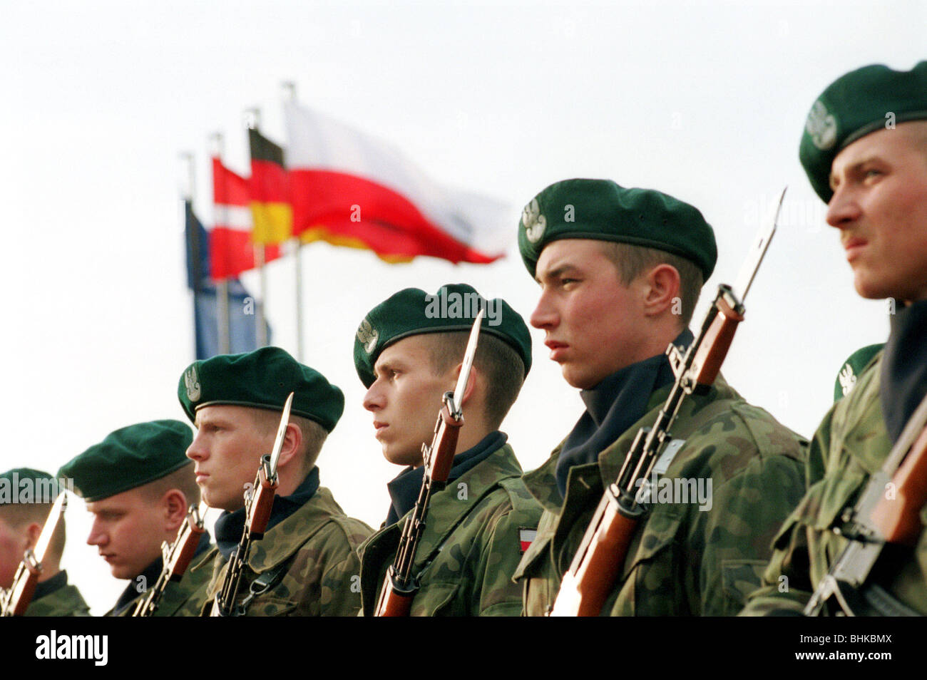 Polish soldiers of the Multinational Corps Northeast, Karwice, Poland Stock Photo