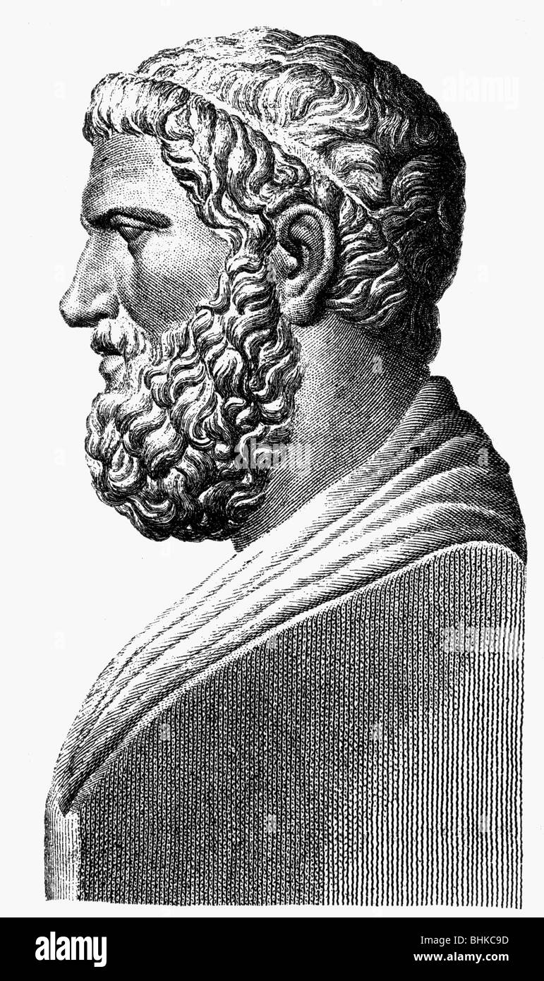 Solon, circa 640 - 560 BC, Greek politician, portrait, after bust, wood engraving, 19th century, , Stock Photo