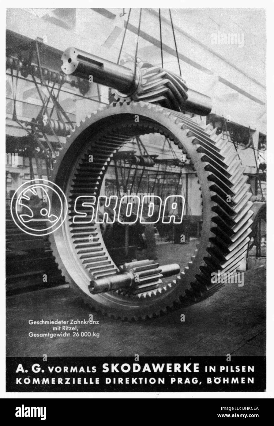 advertising, industry, engine construction, A. G. former Skoda, Pilsen, advert, Germany, 1942, Stock Photo