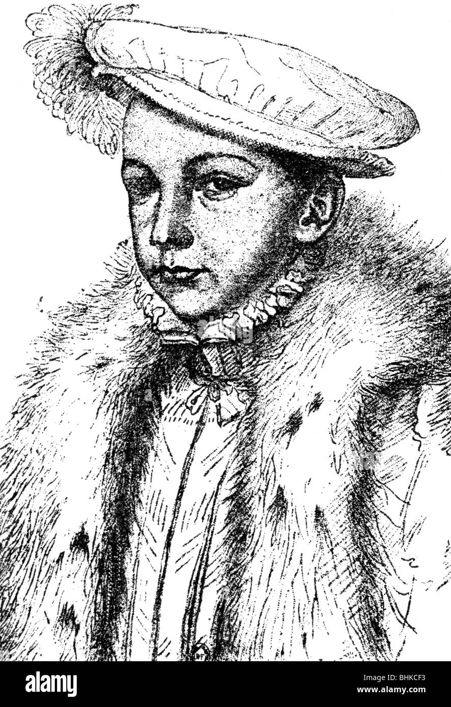 Francis II, 19.1.1544 - 5.12.1560, King of France 10.7.1559 - 5.12.1560, portrait, wood engraving, 19th century, , Stock Photo