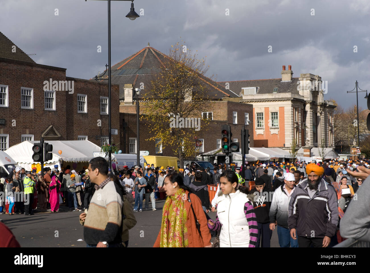 Sikh Nagar Kirtan celebration in Southall London UK Stock Photo Alamy