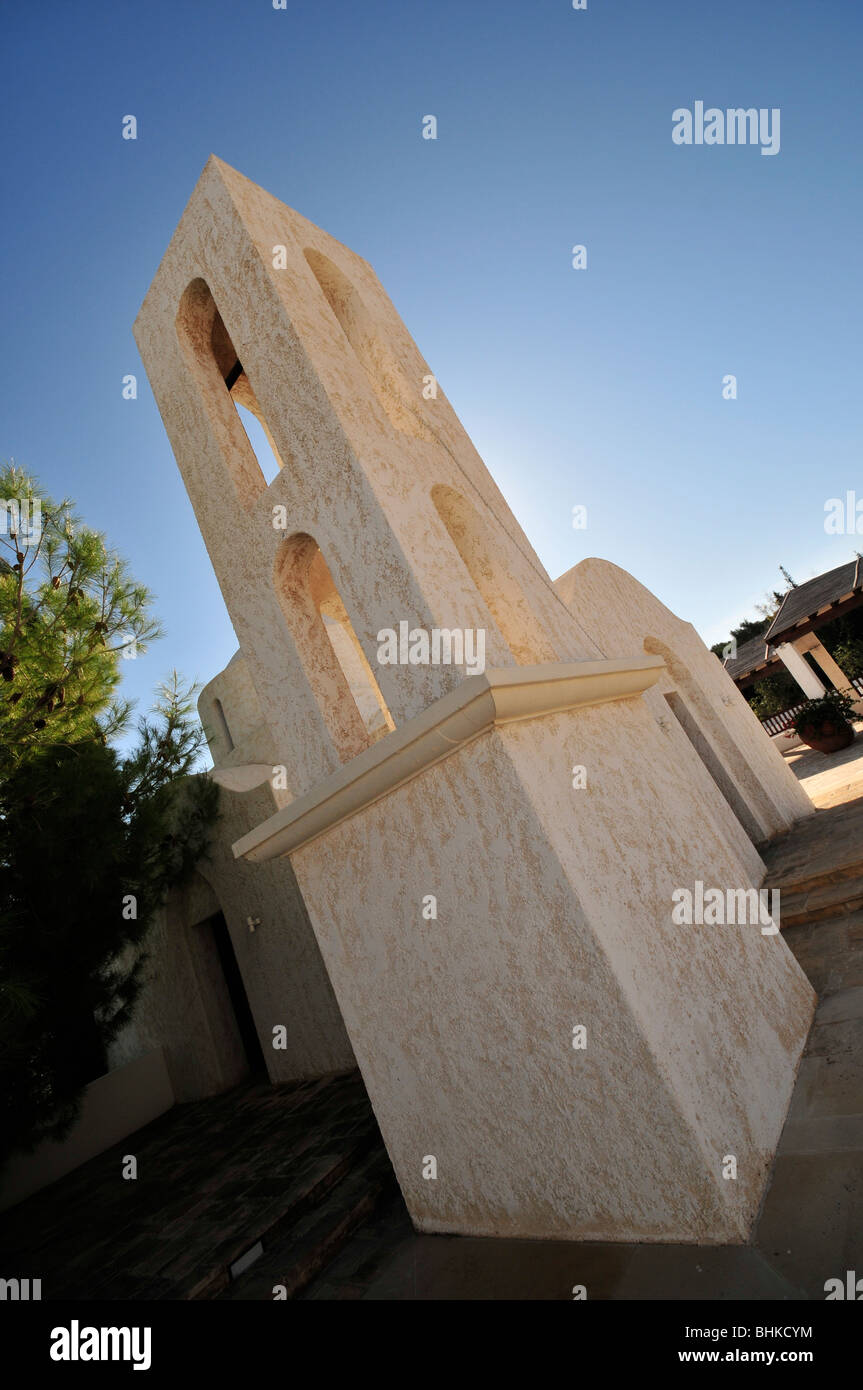 Belltower of the chapel at Anassa hotel on Cyprus Stock Photo