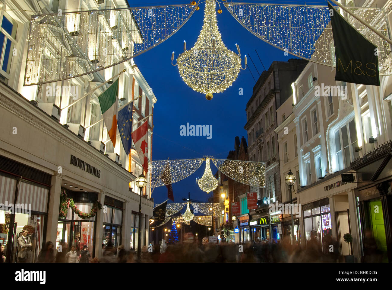Dublin At Christmas Ireland Stock Photo - Download Image Now
