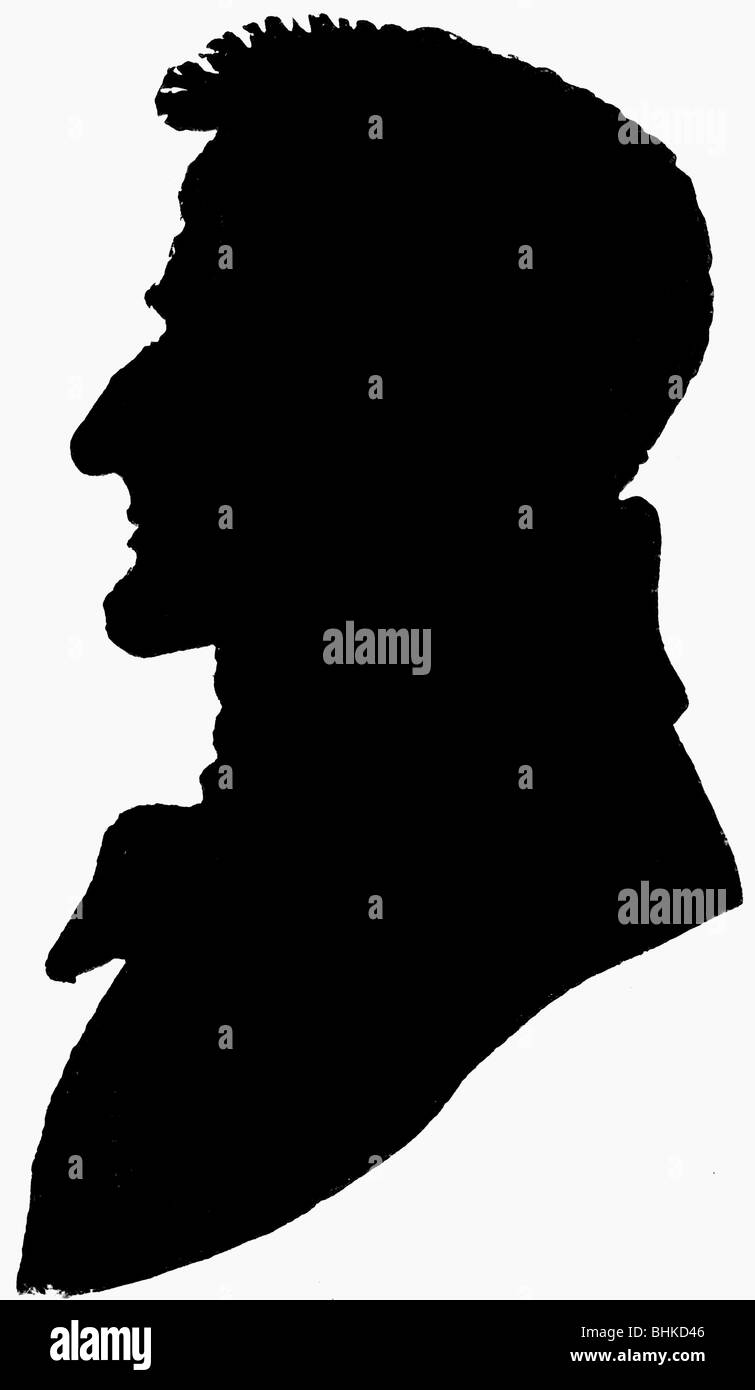 Hoffmann, E. T. A., 24.1.1776 - 25.6.1822, German author / writer, portrait, silhouette, 19th century, , Stock Photo