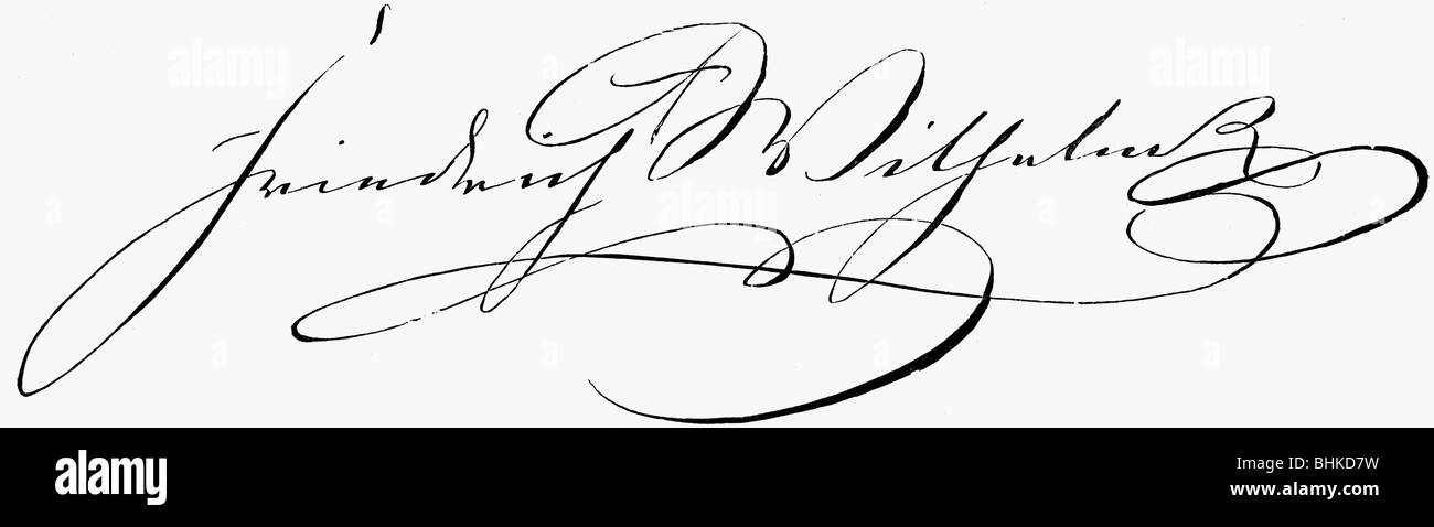 Frederick William IV, 15.10.1795 - 2.1.1861, King of Prussia 7.6.1840 - 26.10.1858, signature, , Stock Photo