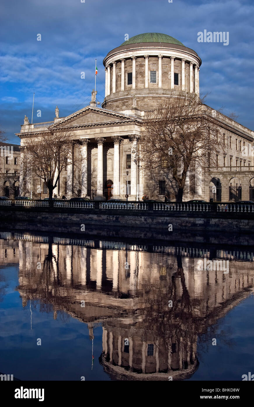 The Four Courts, Dublin with River Liffey Stock Photo
