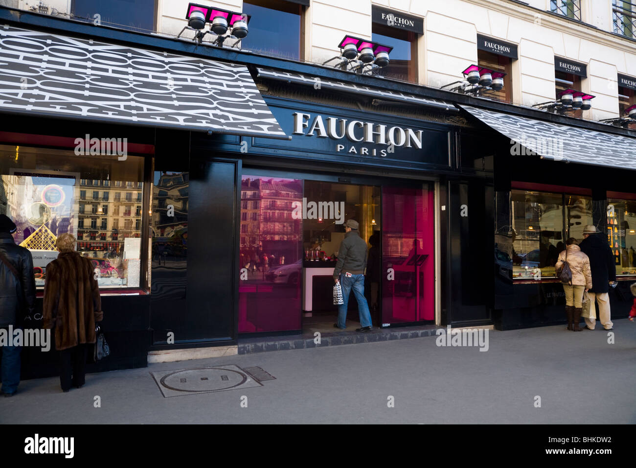 Exterior of the Fauchon luxury shop / luxurious store / delicatessen. Place de la Madeleine 75008 Paris, France. Stock Photo