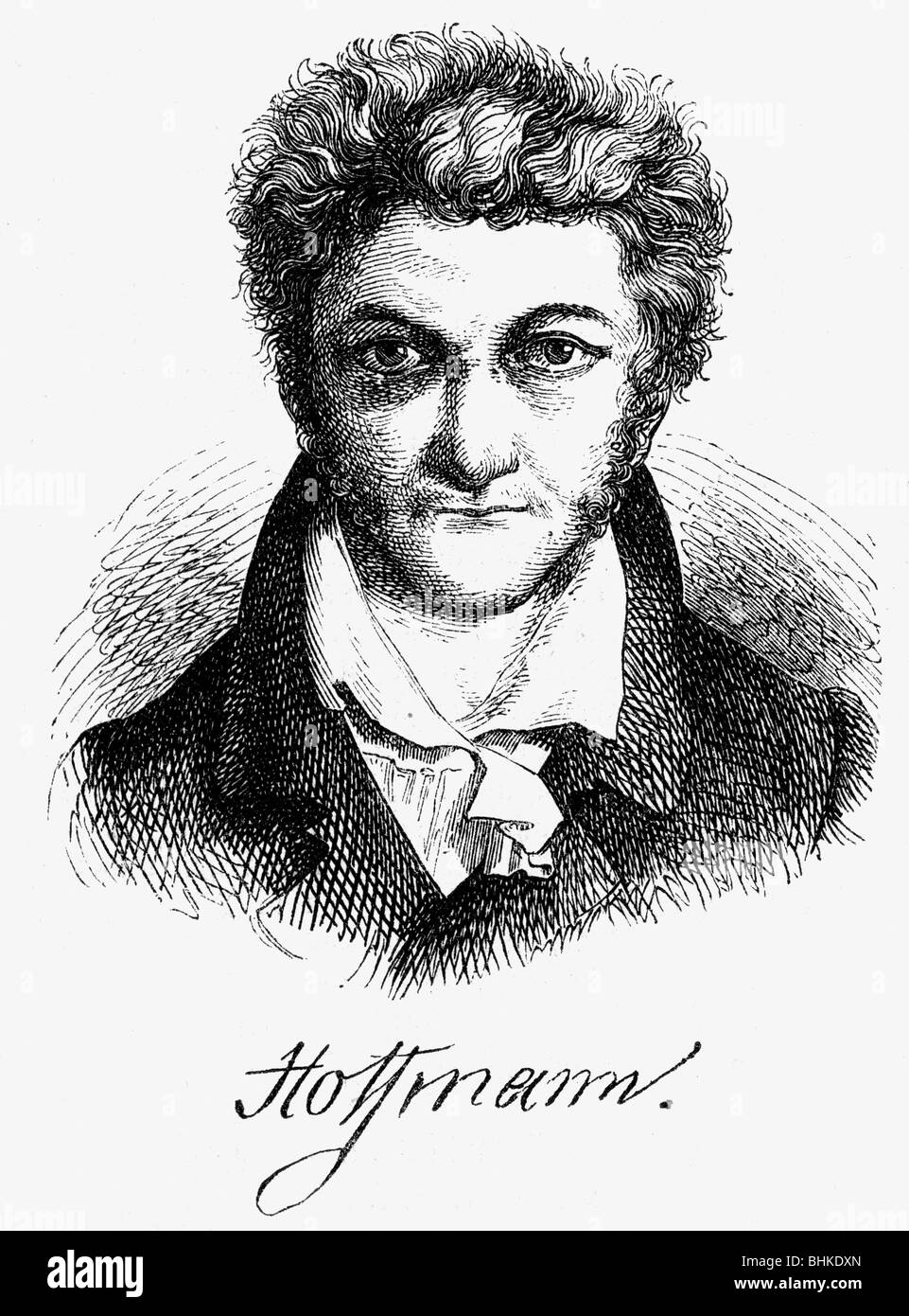 Hoffmann, E. T. A., 24.1.1776 - 25.6.1822, German author / writer, portrait, wood engraving, 19th century, , Stock Photo