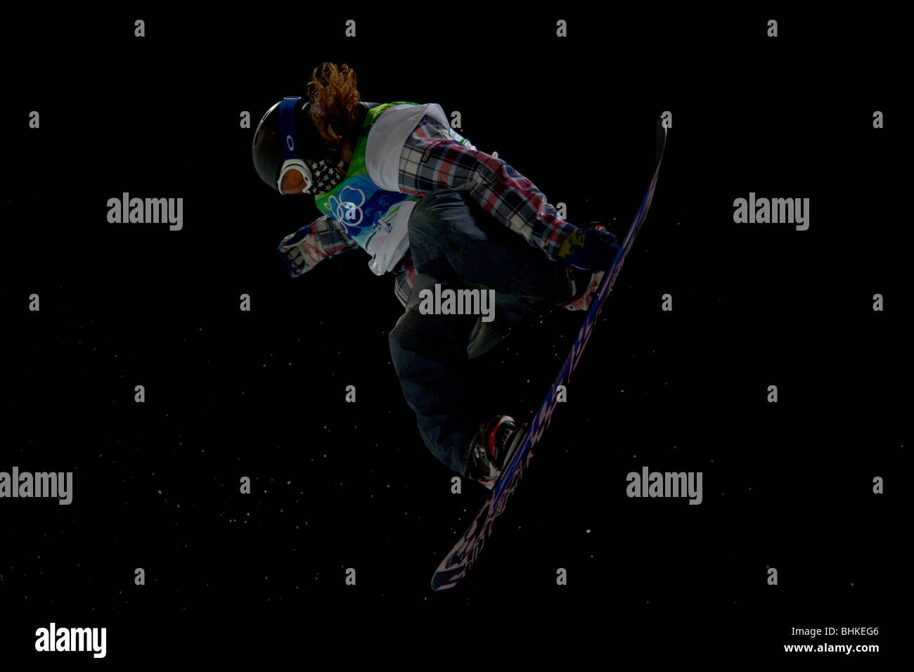 Shawn White (USA), gold medal winner, competing in the Men's Snowboard