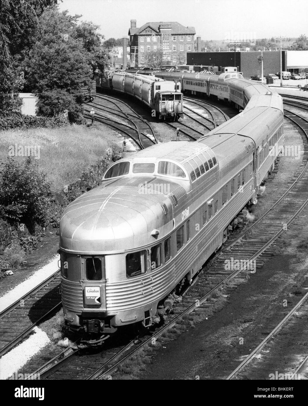 geography / travel, Canada, traffic / transport, railroad, train of the Canadian Pacific Rail, Kenora, Ontario, 1970s, Stock Photo
