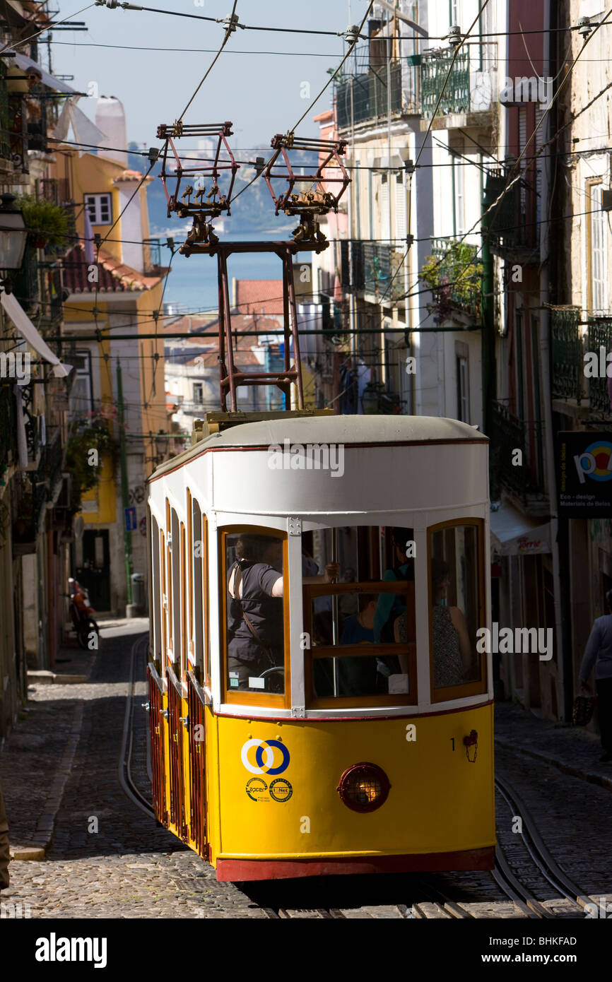 portugal lisbon funicular tram in the Catarina district Stock Photo