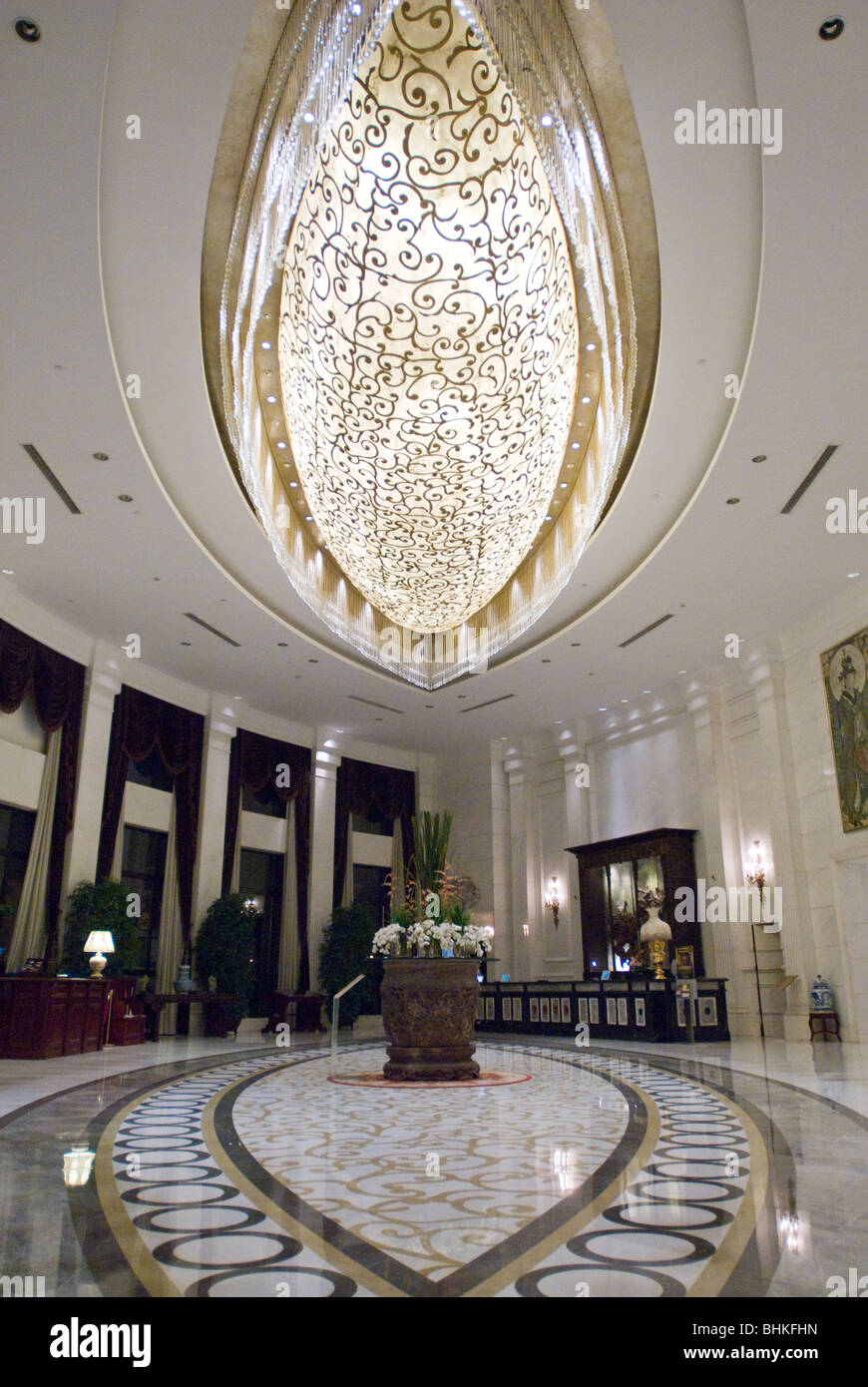 Hotel lobby in Shanghai, China, Asia Stock Photo