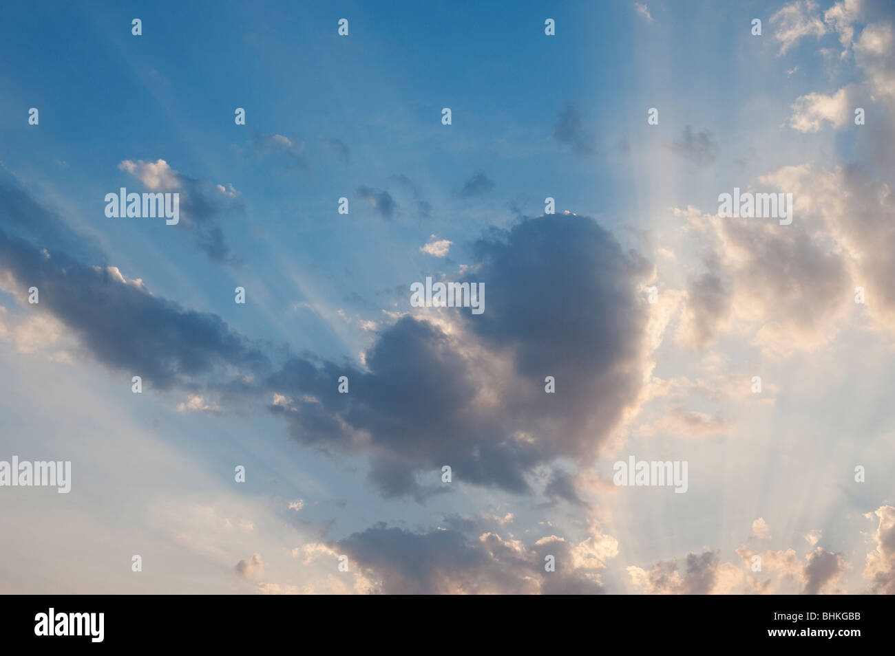 Heart shape cloud and sunset in india Stock Photo