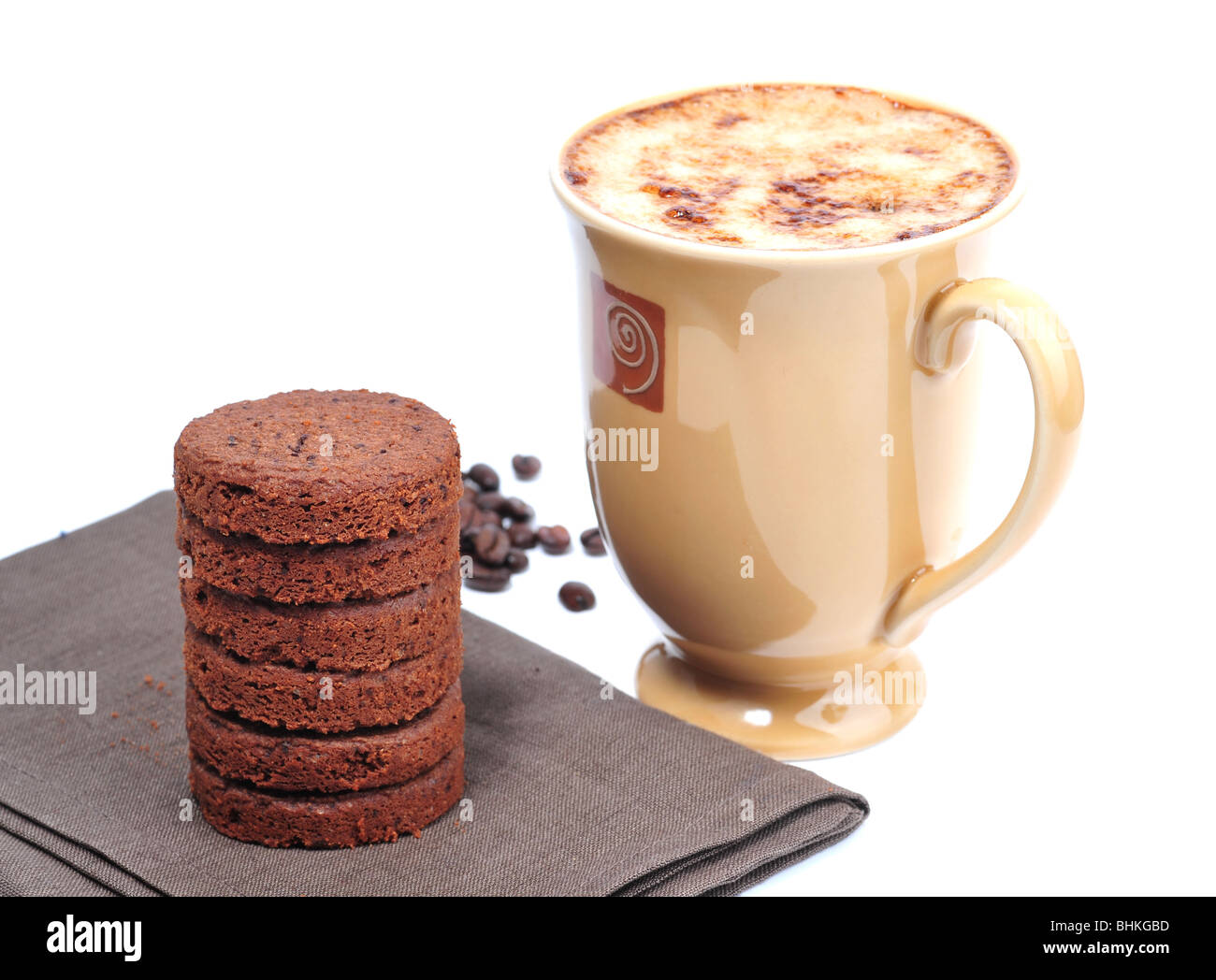 coffee with chocolate cookies Stock Photo