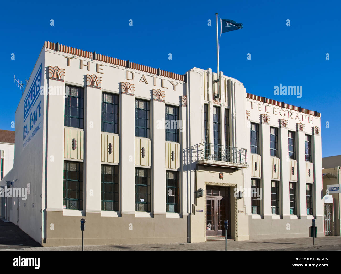 The Daily Telegraph Art Deco Building, Napier, New Zealand Stock Photo