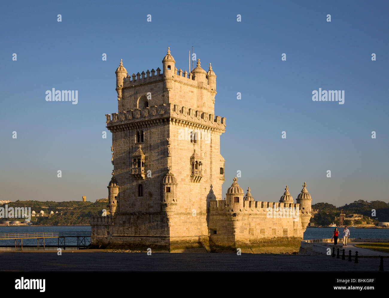 Portugal Lisbon Belem tower in late evening light Stock Photo