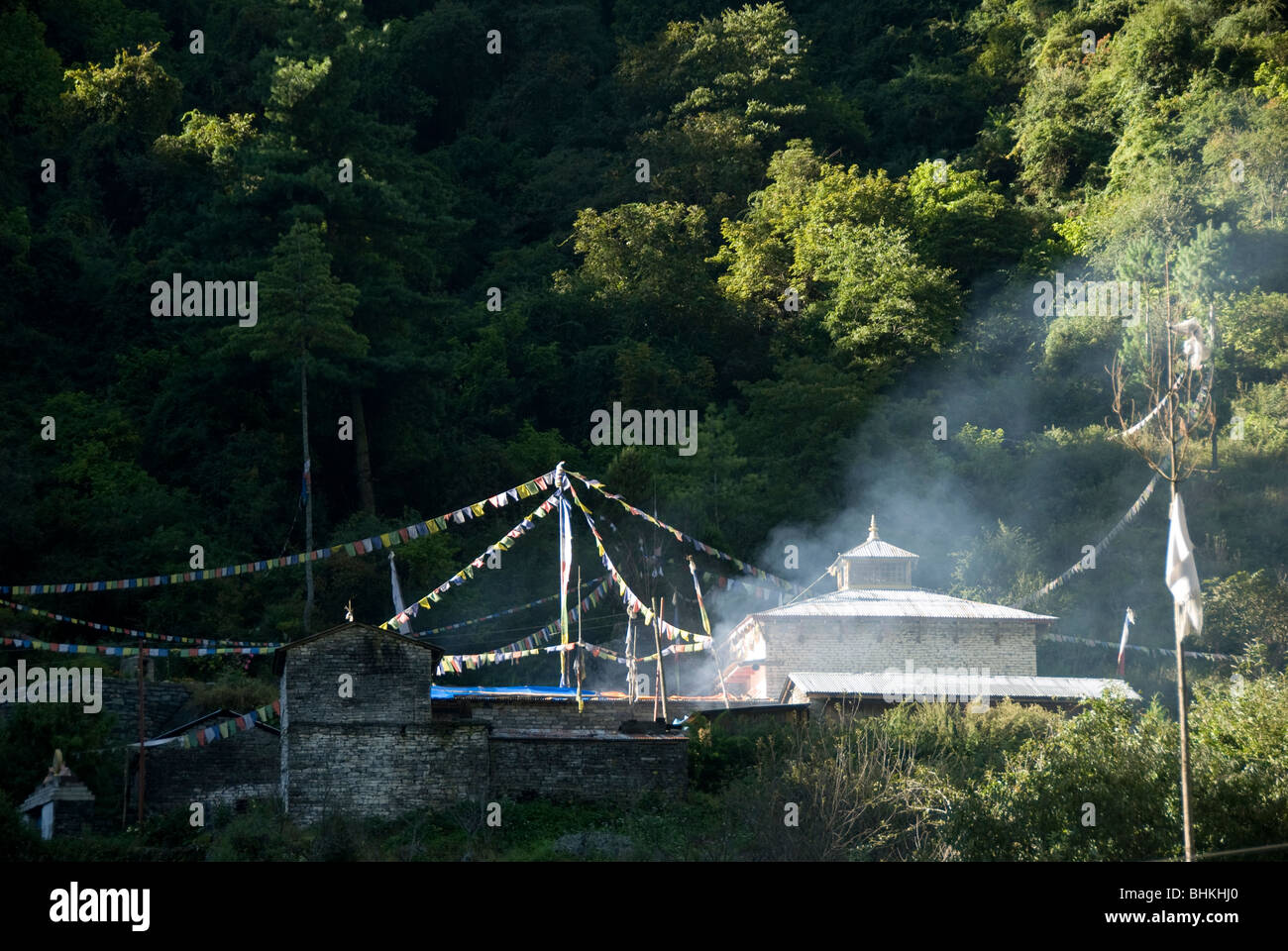 Monastery at Bagarchhap, Annapurna Circuit, Nepal Stock Photo - Alamy