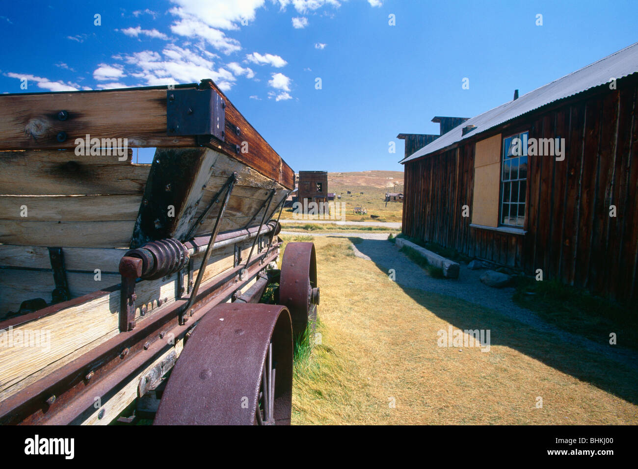 Mountain Wagon on a Street, Bodie State Historic Site,California Stock Photo