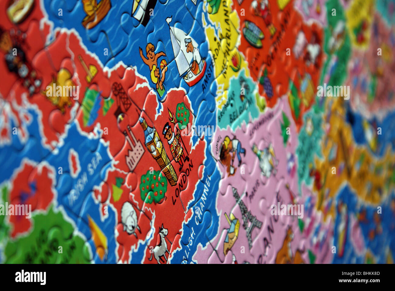child's jigsaw puzzle image of Britain Stock Photo