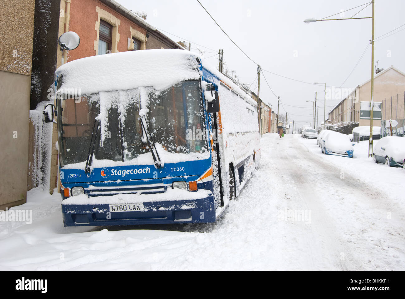 Stagecoach bus stranded due to severe weather conditions, January 2010